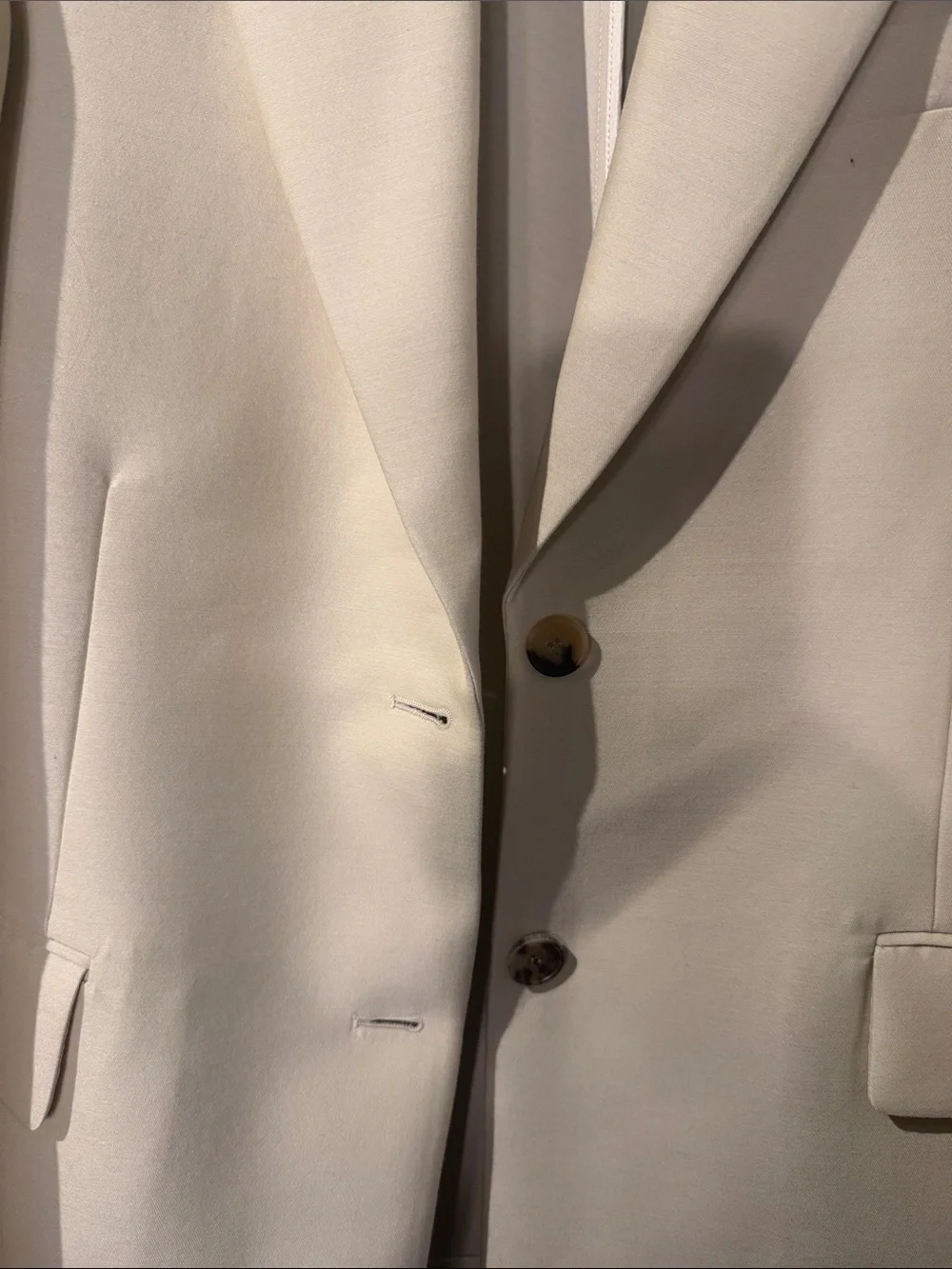 The Frankie Shop Cream Single-Breasted Blazer